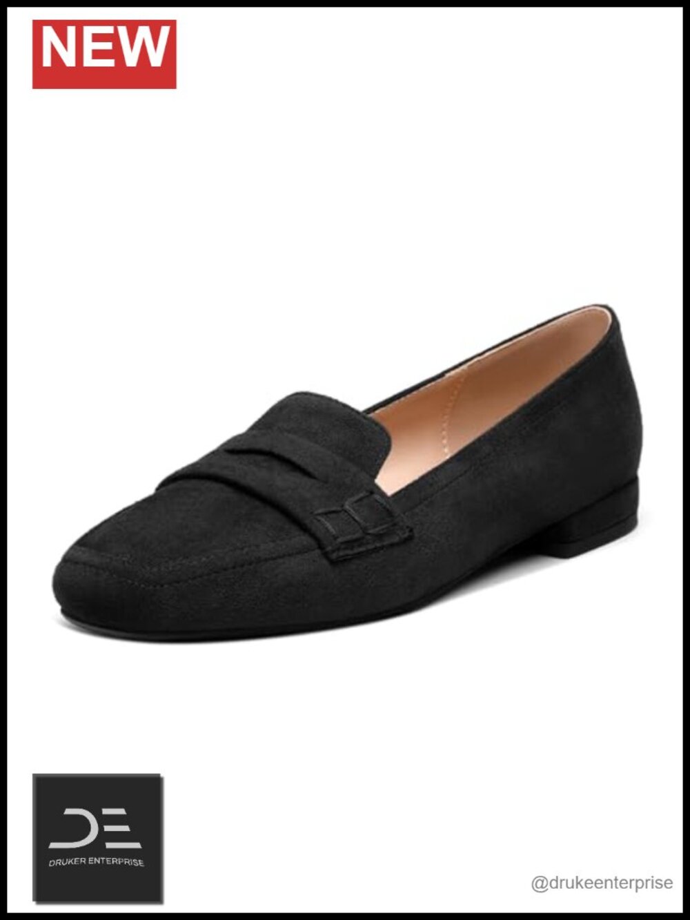 Women's Suede Square Toe Loafers Slip-Ons Comfortable Lightweight Dress Shoes